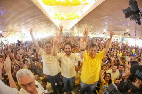 Pedro Cunha Lima ao lado de Domiciano e Efraim