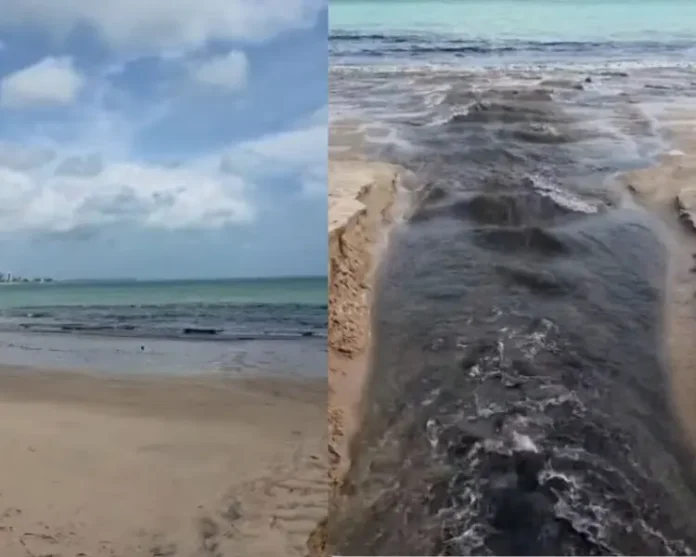 Esgoto jorrando no mar reflete descaso das autoridades