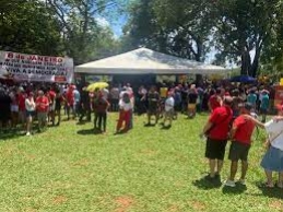 Pouco mais de 40 pessoas estiveram na manifesta��o