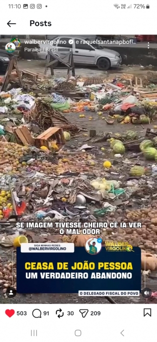 O lixo toma conta da cidade e da Ceasa