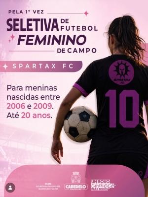 Primeira seletiva de futebol feminino de Cabedelo acontecer� no pr�ximo dia 30